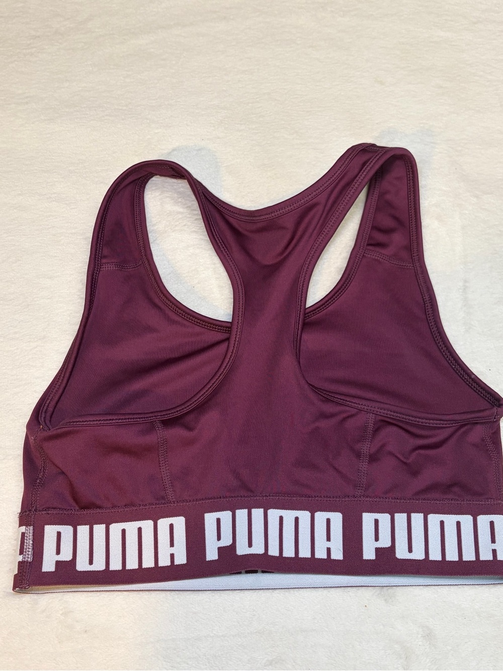 Puma Maroon Racerback Sports Bra with Branded Elastic - Picture 4 of 4